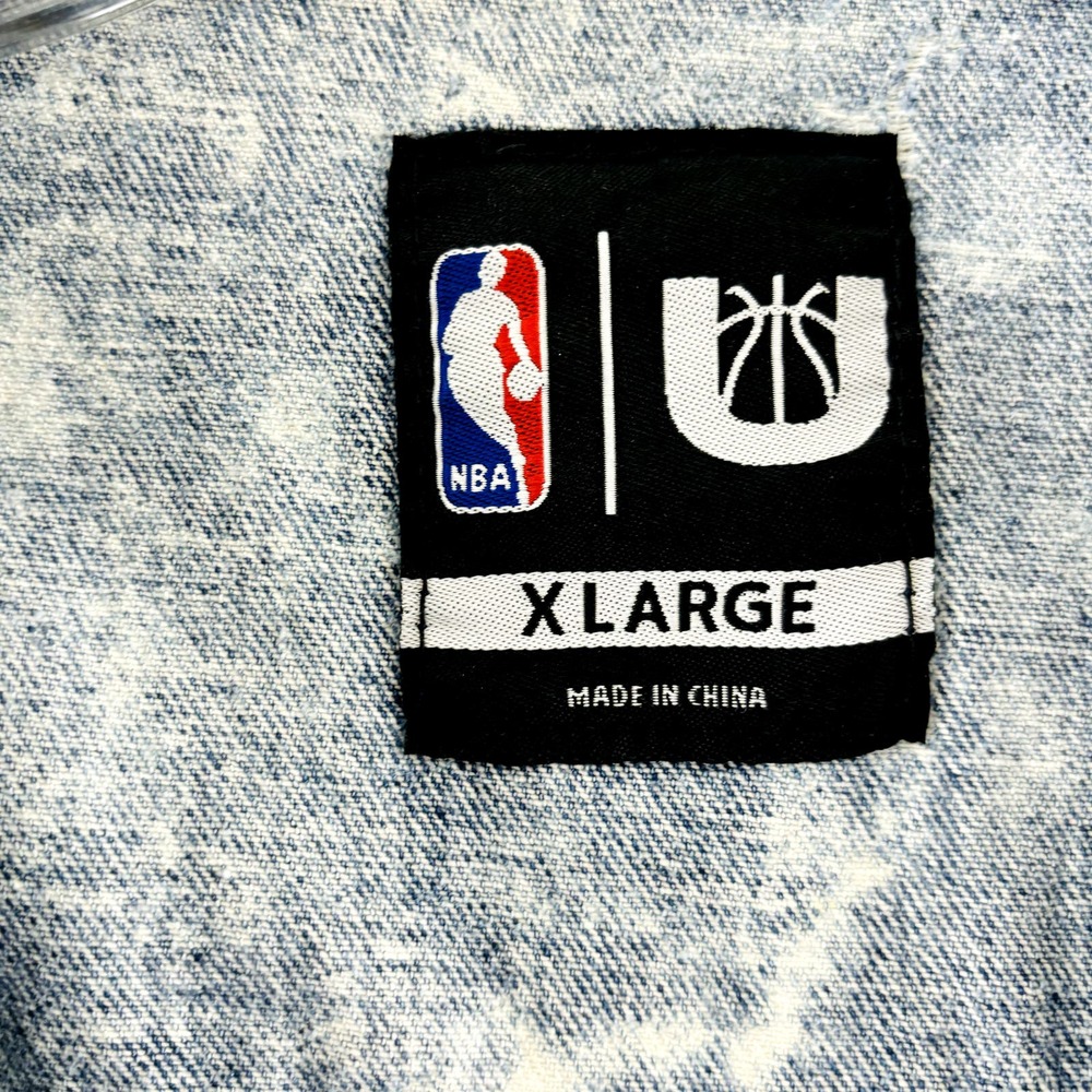 Mens XL Chicago Bulls World Tour Distressed Denim Vest NBA Button Pockets‎ Flaws - Picture 2 of 10